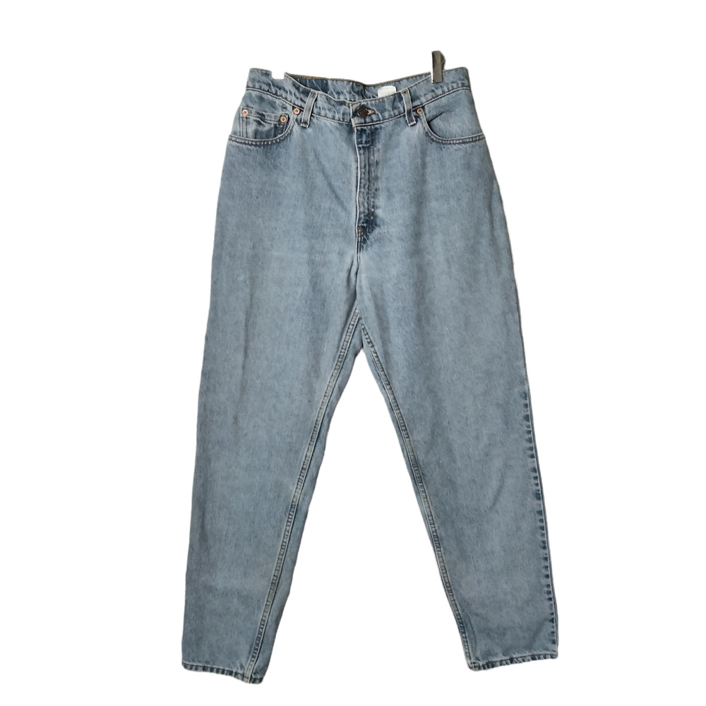 Vintage Levis 550 Sz 12 High Rise Relaxed Fit Tapered Leg Mom Jean Rigid Denim